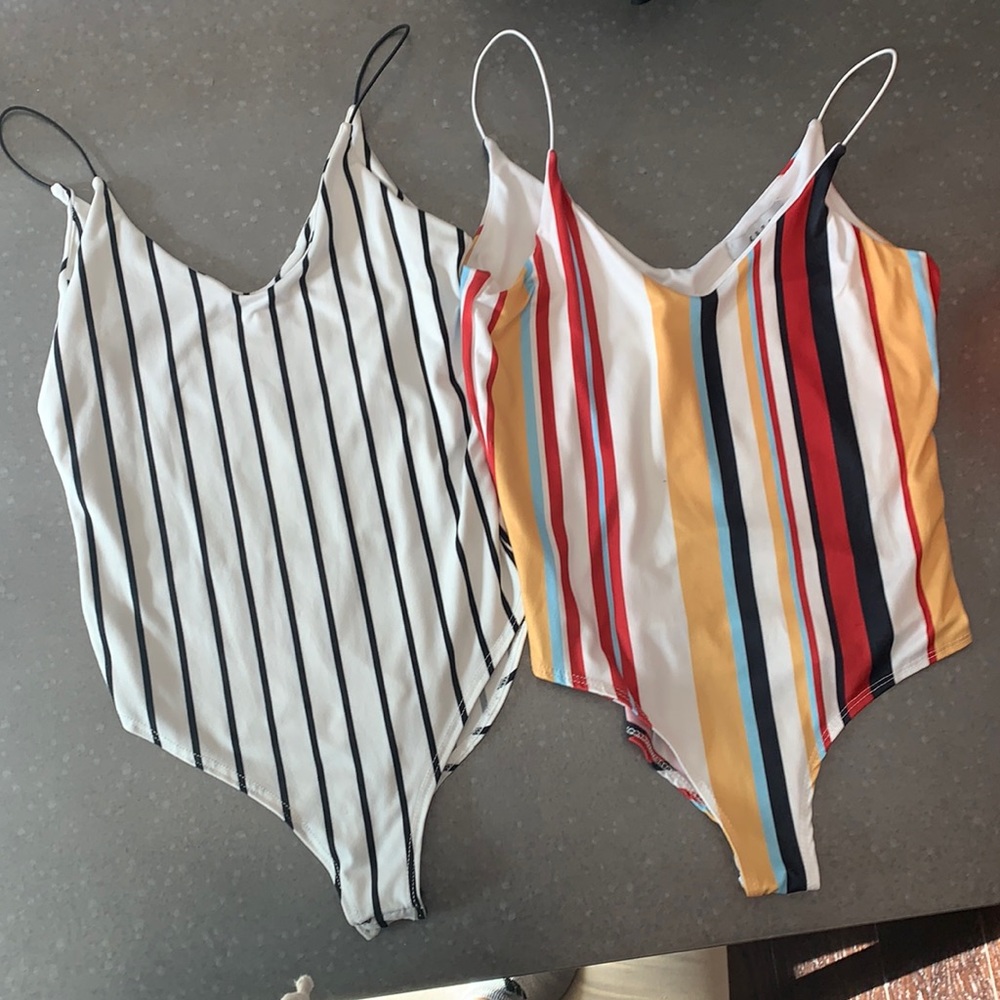 2 Gaze v neck bodysuits